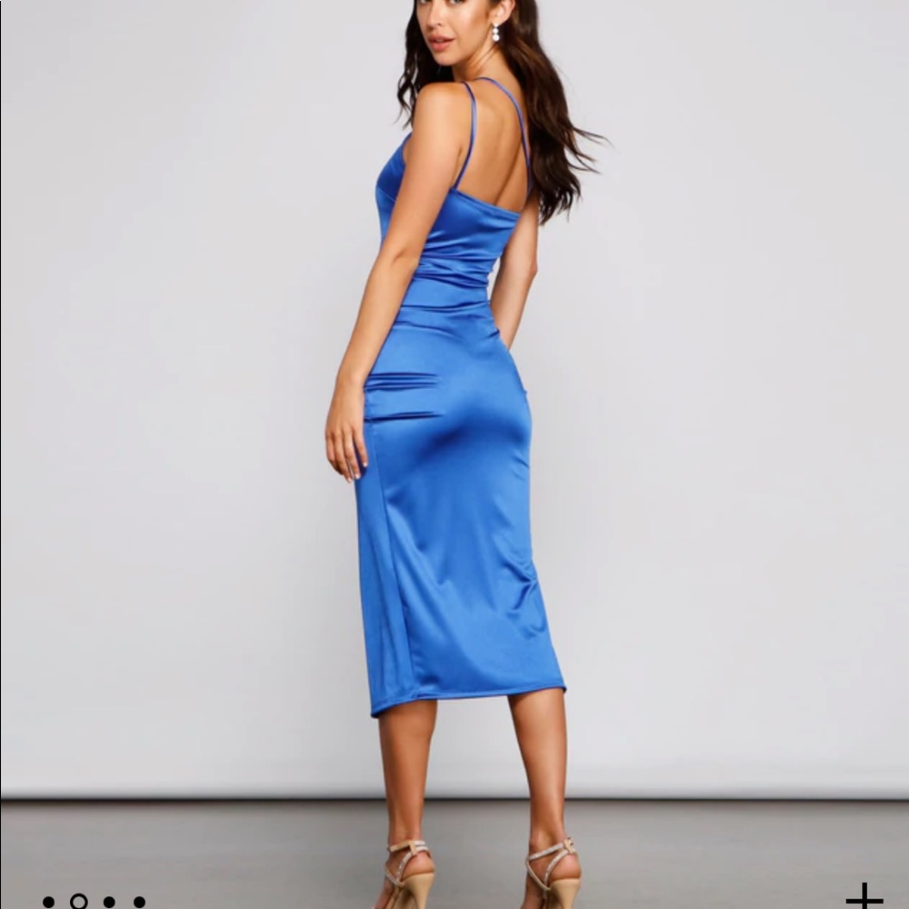 Windsor Royal Blue Satin Dress